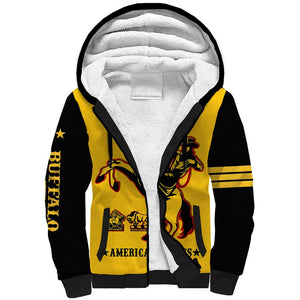 Personalized Afro Buffalo Soldiers Sherpa Hoodie BSMC United States Army Yellow