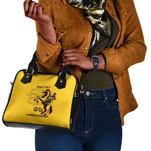 Personalized Afro Buffalo Soldiers Shoulder Handbag BSMC United States Army Yellow