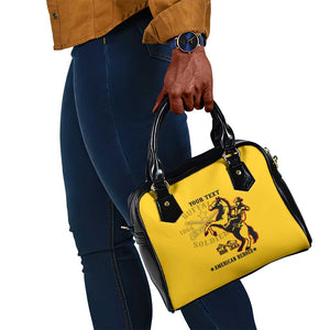 Personalized Afro Buffalo Soldiers Shoulder Handbag BSMC United States Army Yellow