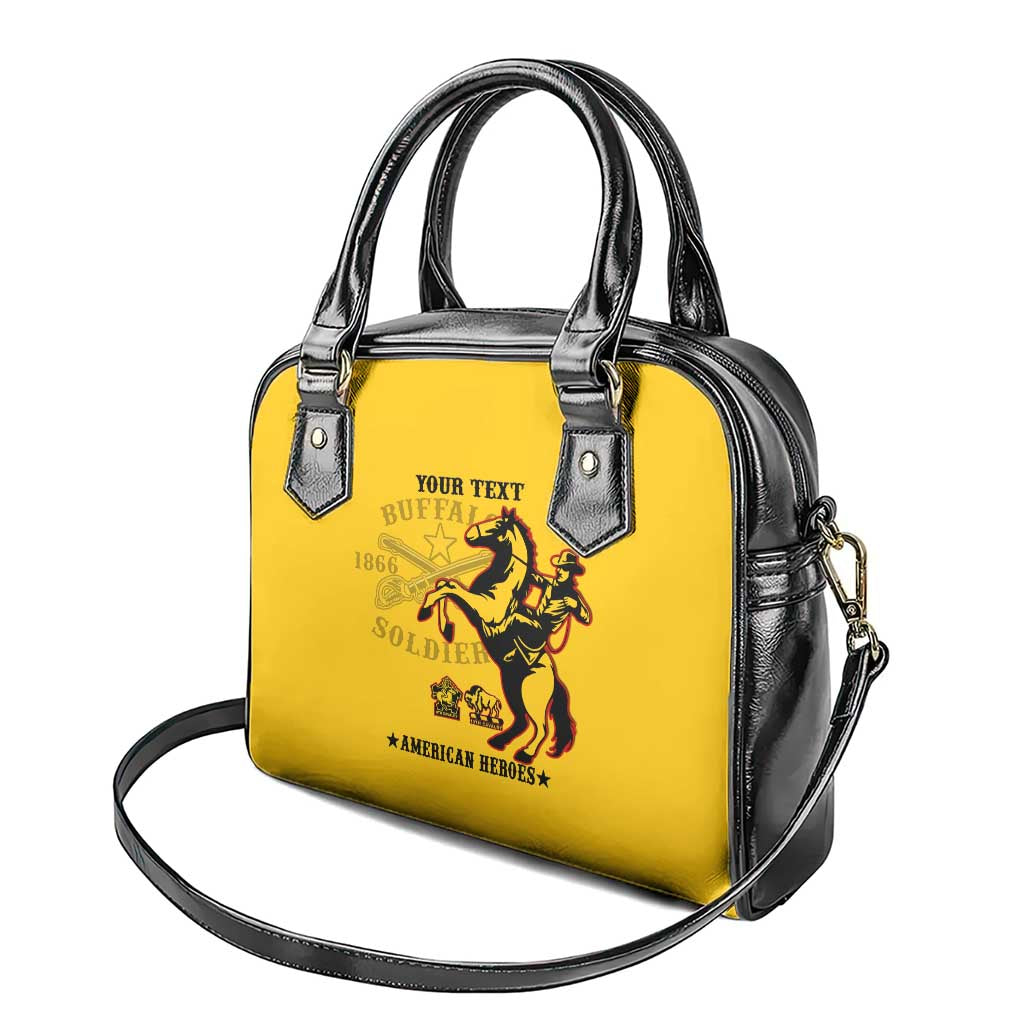 Personalized Afro Buffalo Soldiers Shoulder Handbag BSMC United States Army Yellow