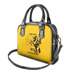 Personalized Afro Buffalo Soldiers Shoulder Handbag BSMC United States Army Yellow