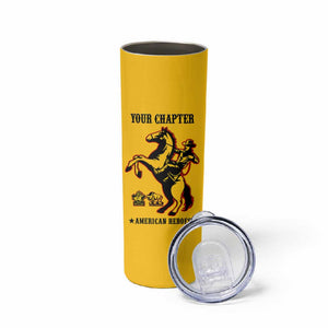 Personalized Afro Buffalo Soldiers Skinny Tumbler BSMC United States Army Yellow