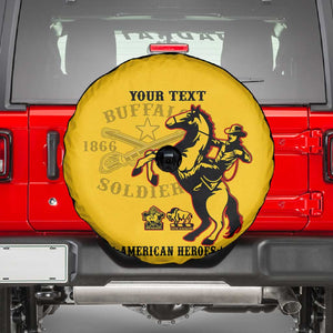 Personalized Afro Buffalo Soldiers Spare Tire Cover BSMC United States Army Yellow