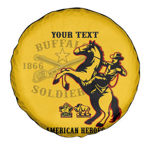 Personalized Afro Buffalo Soldiers Spare Tire Cover BSMC United States Army Yellow