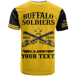 Personalized Afro Buffalo Soldiers T shirt BSMC United States Army Yellow