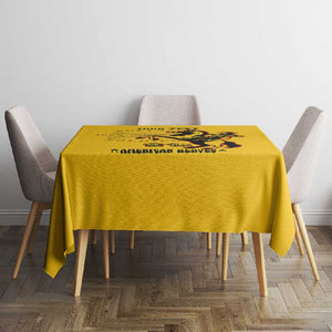 Personalized Afro Buffalo Soldiers Tablecloth BSMC United States Army Yellow