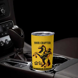 Personalized Afro Buffalo Soldiers Tumbler Cup BSMC United States Army Yellow