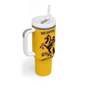 Personalized Afro Buffalo Soldiers Tumbler With Handle BSMC United States Army Yellow