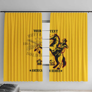 Personalized Afro Buffalo Soldiers Window Curtain BSMC United States Army Yellow