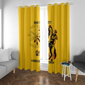 Personalized Afro Buffalo Soldiers Window Curtain BSMC United States Army Yellow