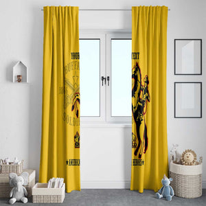 Personalized Afro Buffalo Soldiers Window Curtain BSMC United States Army Yellow