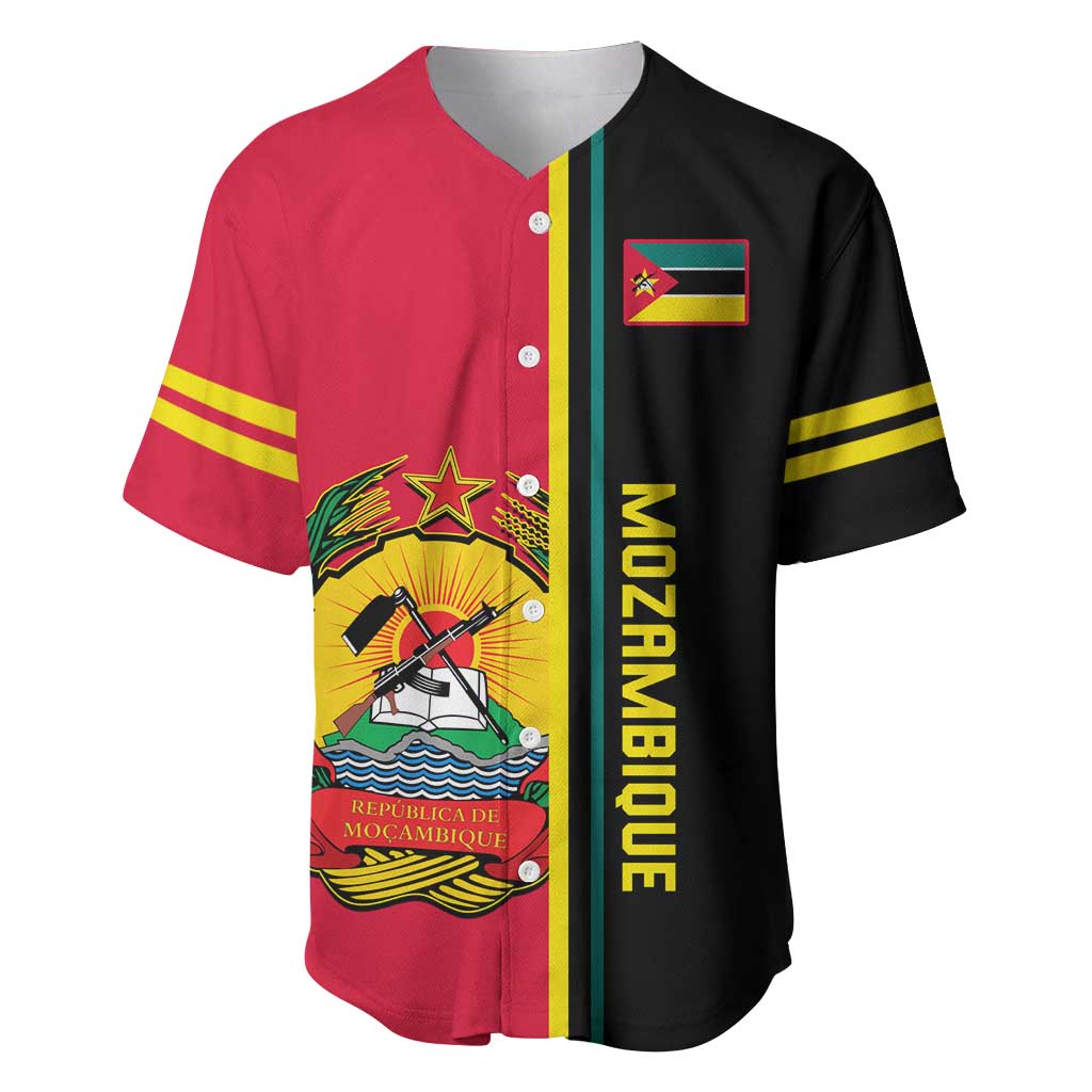 Personalised Mozambique Baseball Jersey Muzambhiki Coat Of Arms