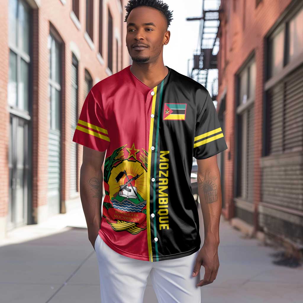 Personalised Mozambique Baseball Jersey Muzambhiki Coat Of Arms