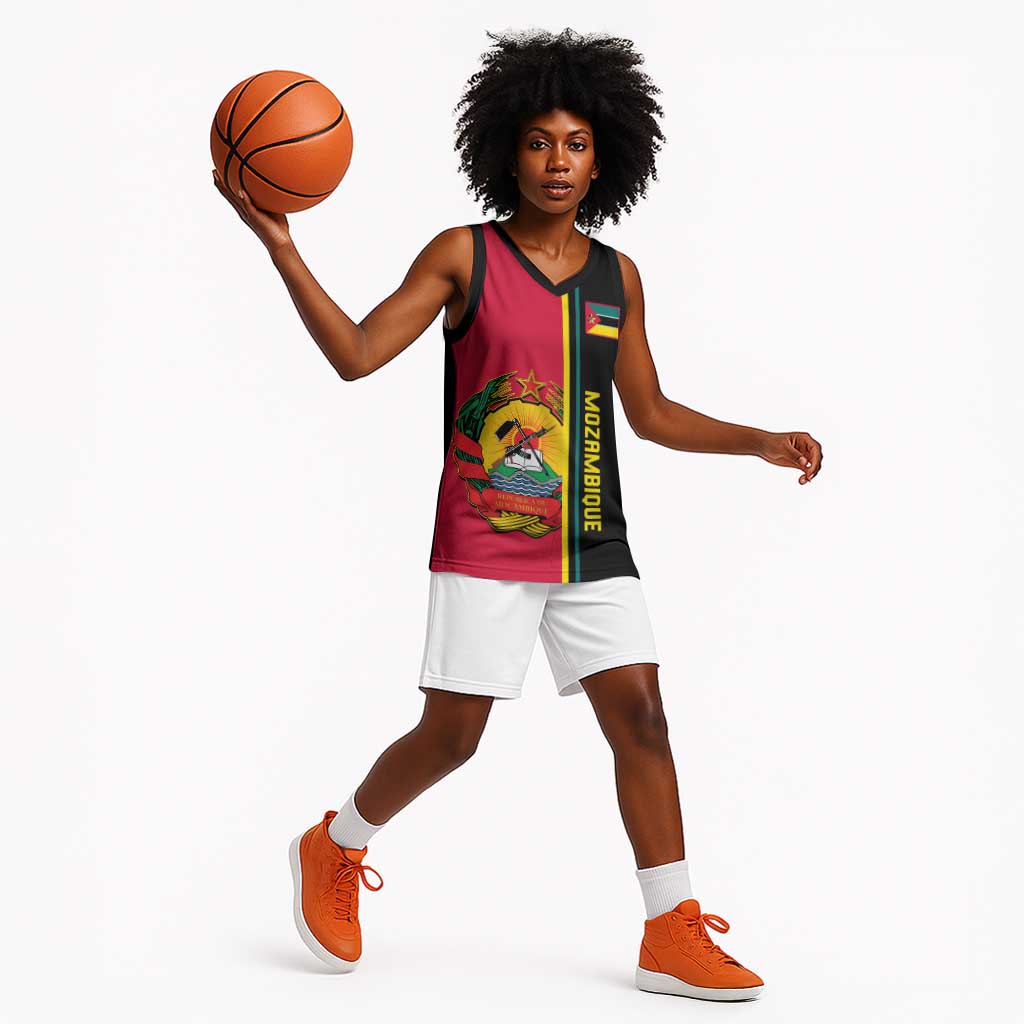Personalised Mozambique Basketball Jersey Muzambhiki Coat Of Arms LT14