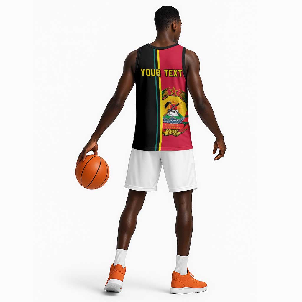 Personalised Mozambique Basketball Jersey Muzambhiki Coat Of Arms LT14