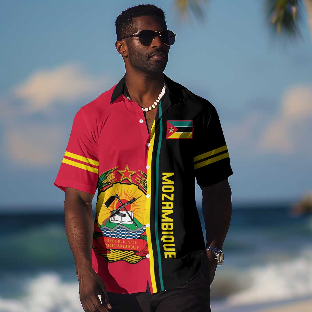 Personalised Mozambique Hawaiian Shirt Muzambhiki Coat Of Arms