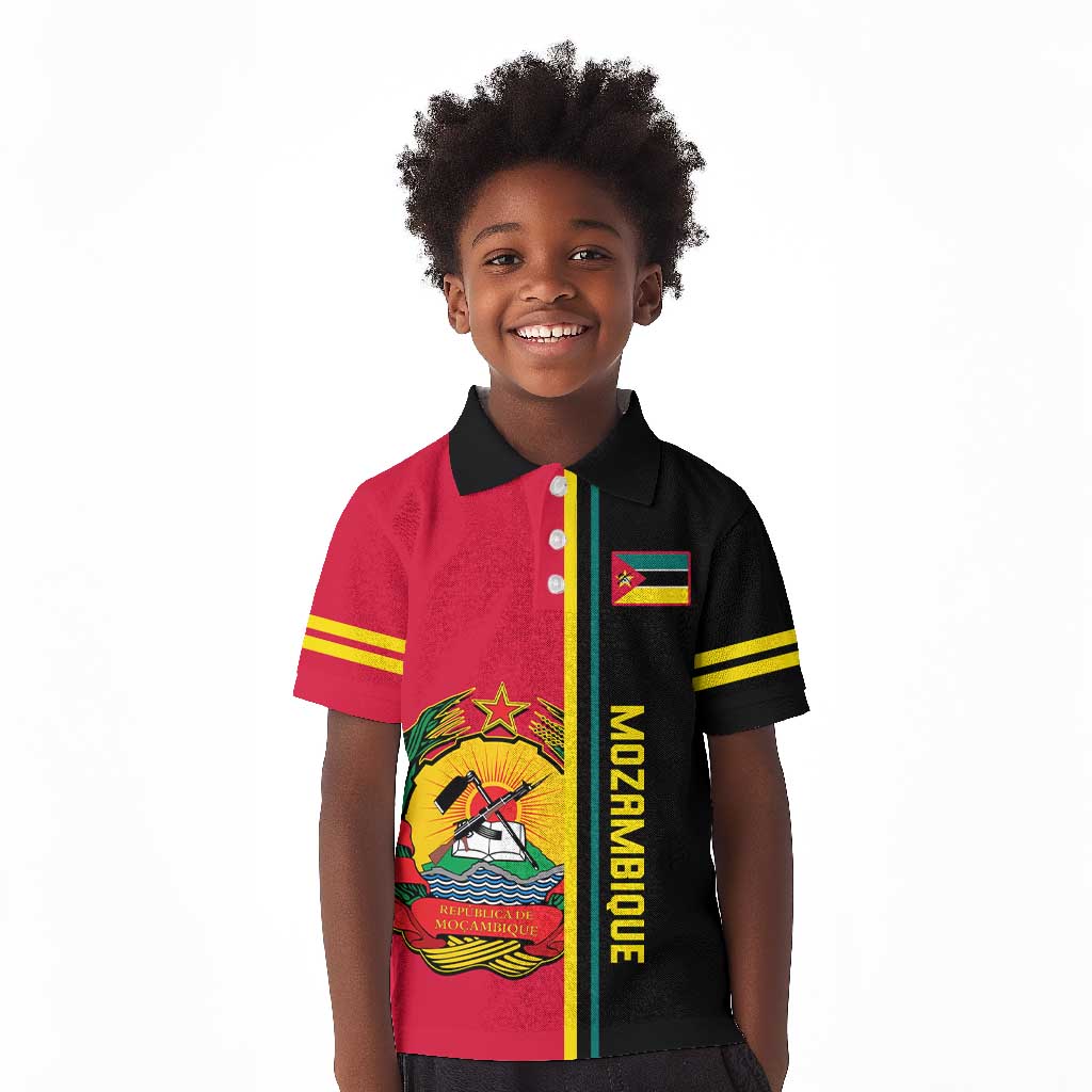 Personalised Mozambique Kid Polo Shirt Muzambhiki Coat Of Arms