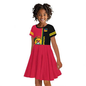 Personalised Mozambique Kid Short Sleeve Dress Muzambhiki Coat Of Arms