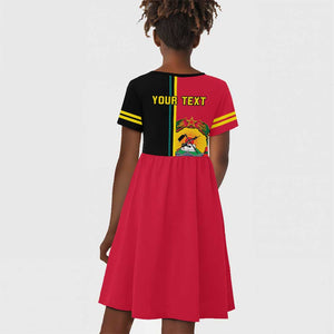 Personalised Mozambique Kid Short Sleeve Dress Muzambhiki Coat Of Arms