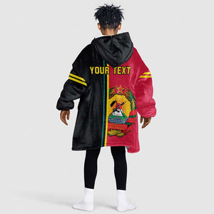 Personalised Mozambique KId Wearable Blanket Hoodie Muzambhiki Coat Of Arms