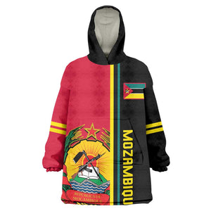 Personalised Mozambique KId Wearable Blanket Hoodie Muzambhiki Coat Of Arms