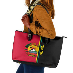 Personalised Mozambique Leather Tote Bag Muzambhiki Coat Of Arms