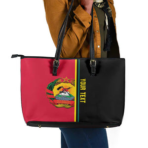 Personalised Mozambique Leather Tote Bag Muzambhiki Coat Of Arms