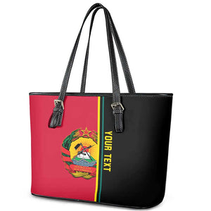 Personalised Mozambique Leather Tote Bag Muzambhiki Coat Of Arms