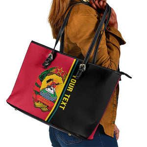 Personalised Mozambique Leather Tote Bag Muzambhiki Coat Of Arms