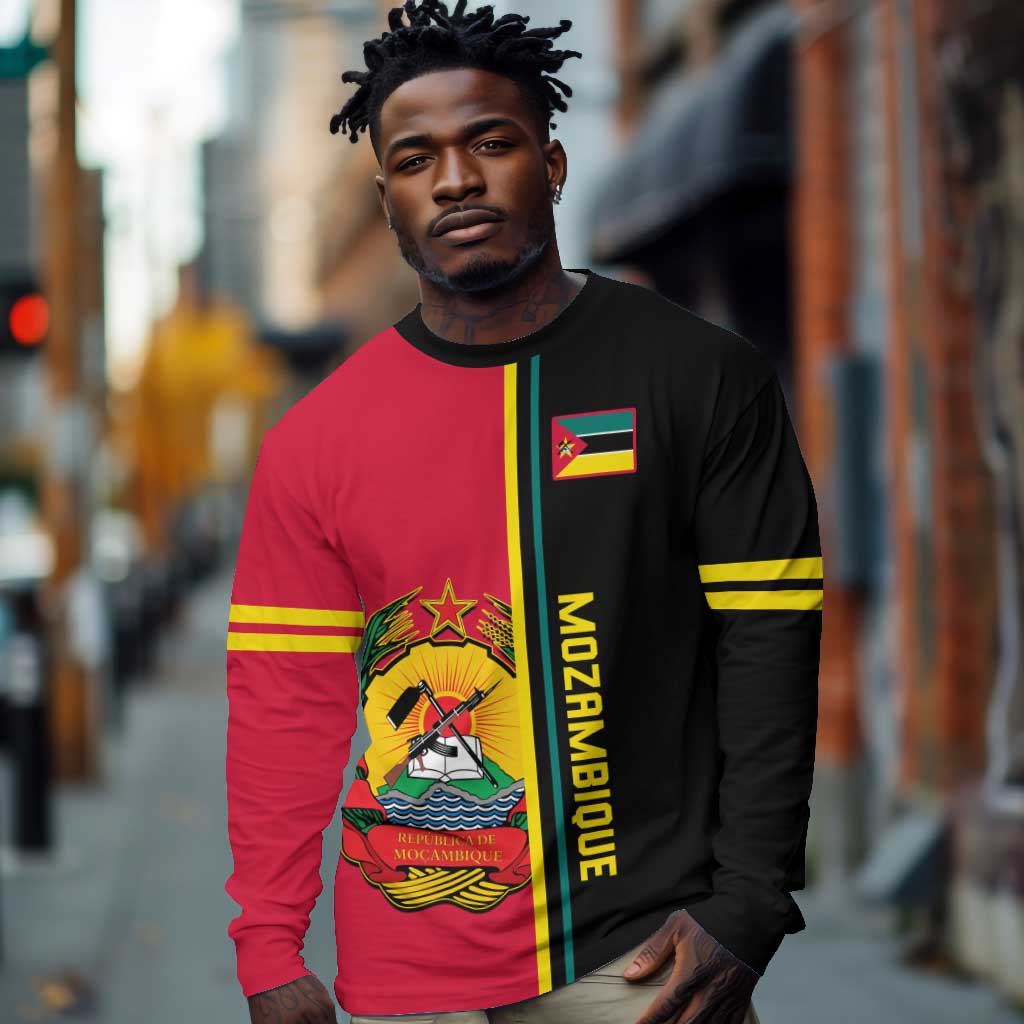 Personalised Mozambique Long Sleeve Shirt Muzambhiki Coat Of Arms LT14