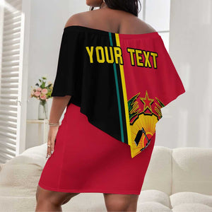 Personalised Mozambique Off Shoulder Short Dress Muzambhiki Coat Of Arms LT14