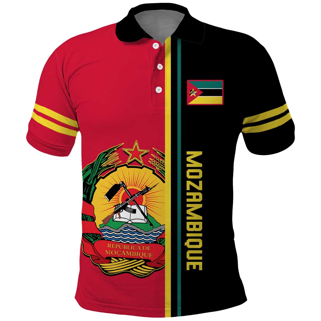 Personalised Mozambique Polo Shirt Muzambhiki Coat Of Arms