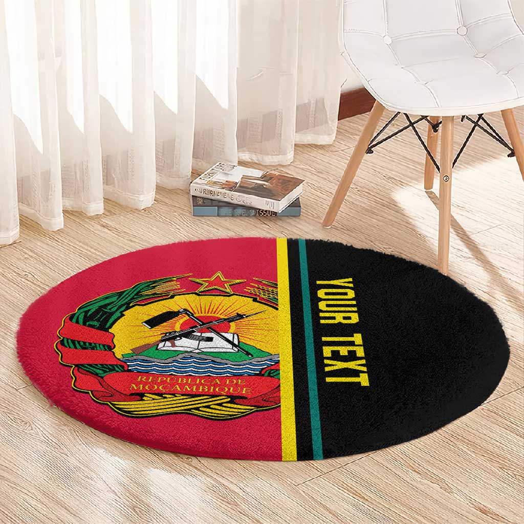 Personalised Mozambique Round Carpet Muzambhiki Coat Of Arms