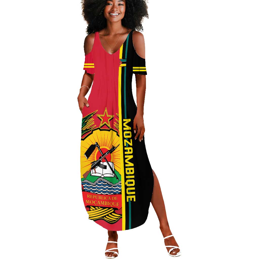 Personalised Mozambique Summer Maxi Dress Muzambhiki Coat Of Arms