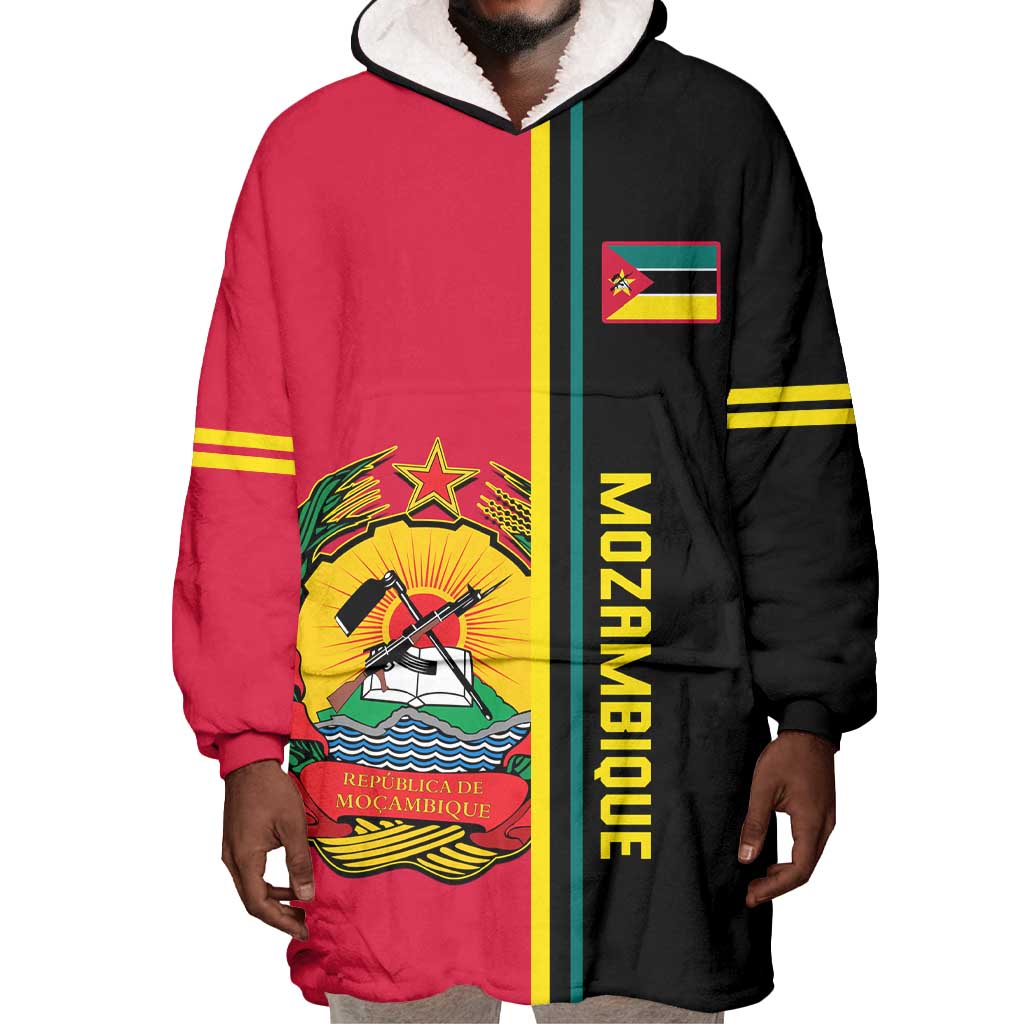 Personalised Mozambique Wearable Blanket Hoodie Muzambhiki Coat Of Arms