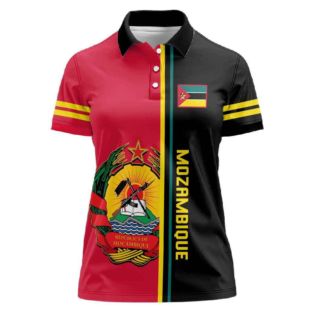 Personalised Mozambique Women Polo Shirt Muzambhiki Coat Of Arms