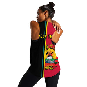 Personalised Mozambique Women Racerback Tank Muzambhiki Coat Of Arms