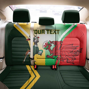 Custom South Africa And Wales Rugby Back Car Seat Cover Springboks Welsh Mascots Dynamic Version