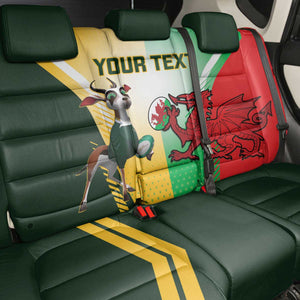 Custom South Africa And Wales Rugby Back Car Seat Cover Springboks Welsh Mascots Dynamic Version