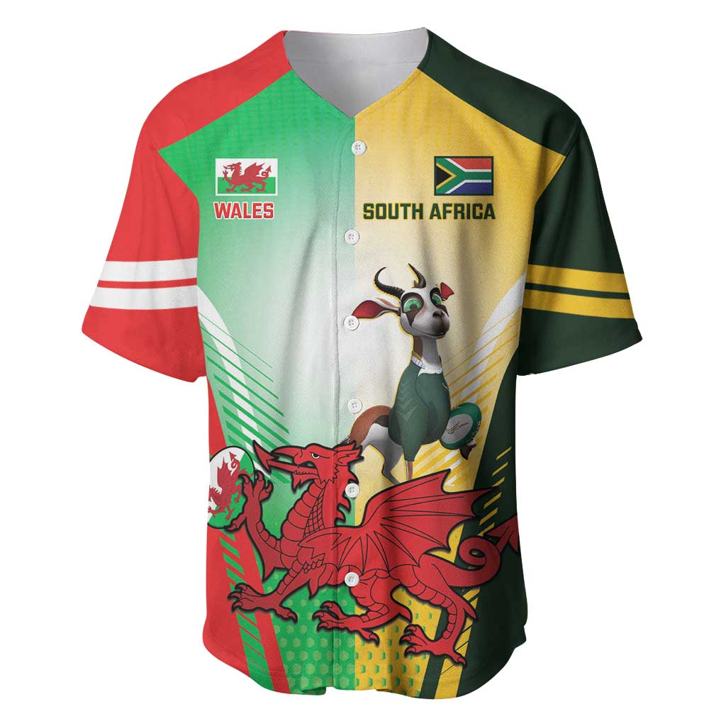 Custom South Africa And Wales Rugby Baseball Jersey Springboks Welsh Mascots Dynamic Version