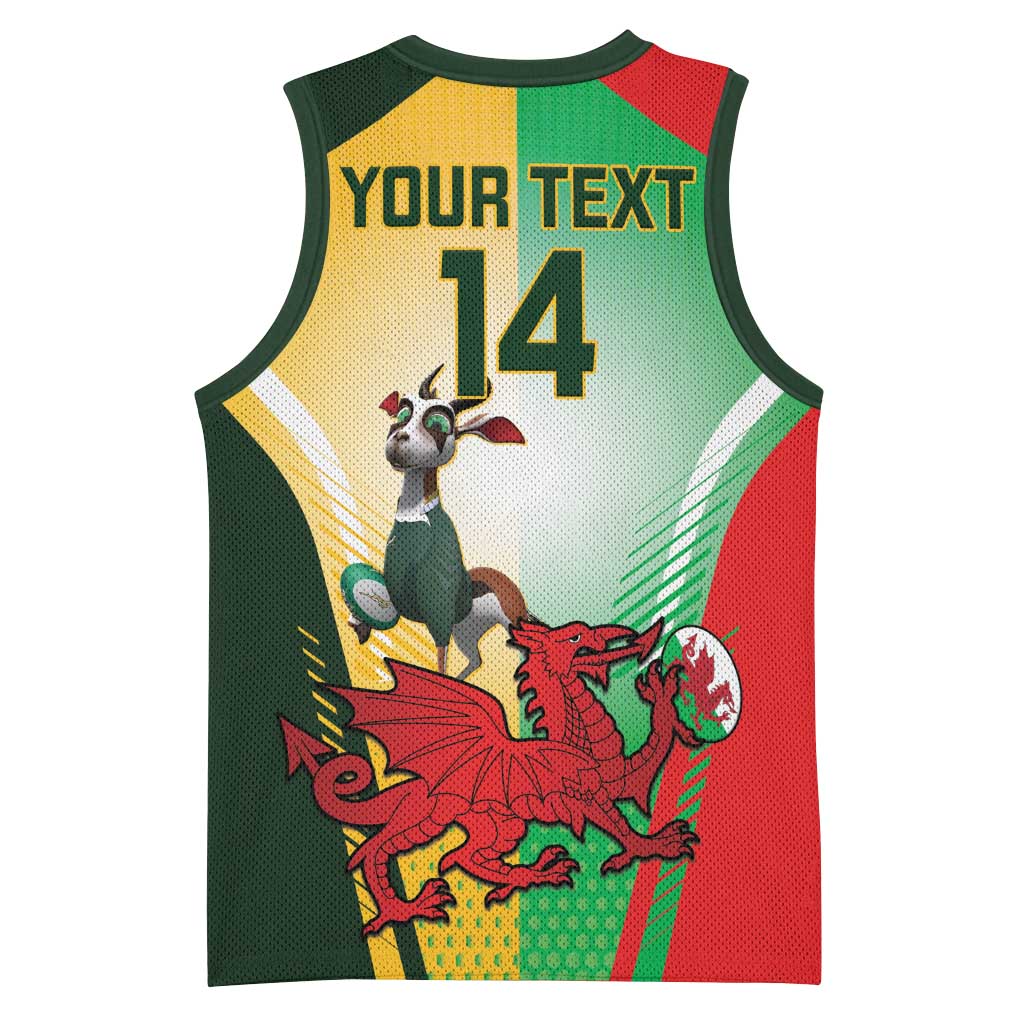 Custom South Africa And Wales Rugby Basketball Jersey Springboks Welsh Mascots Dynamic Version LT14