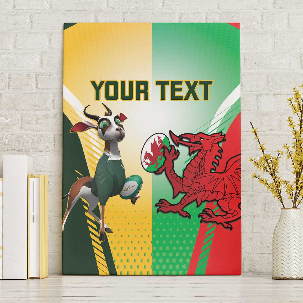 Custom South Africa And Wales Rugby Canvas Wall Art Springboks Welsh Mascots Dynamic Version