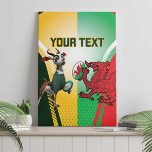 Custom South Africa And Wales Rugby Canvas Wall Art Springboks Welsh Mascots Dynamic Version