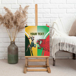 Custom South Africa And Wales Rugby Canvas Wall Art Springboks Welsh Mascots Dynamic Version