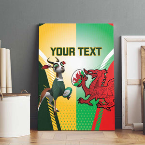 Custom South Africa And Wales Rugby Canvas Wall Art Springboks Welsh Mascots Dynamic Version