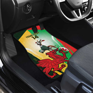 Custom South Africa And Wales Rugby Car Mats Springboks Welsh Mascots Dynamic Version