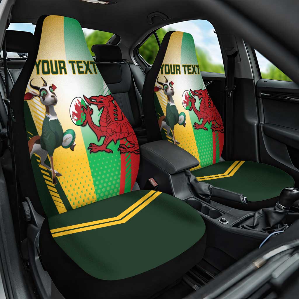 Custom South Africa And Wales Rugby Car Seat Cover Springboks Welsh Mascots Dynamic Version