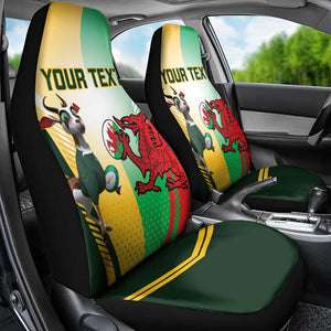 Custom South Africa And Wales Rugby Car Seat Cover Springboks Welsh Mascots Dynamic Version