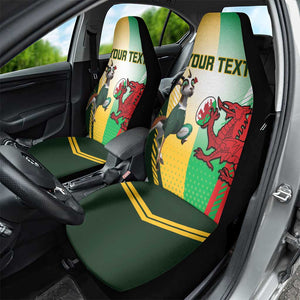 Custom South Africa And Wales Rugby Car Seat Cover Springboks Welsh Mascots Dynamic Version