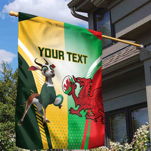 Custom South Africa And Wales Rugby Garden Flag Springboks Welsh Mascots Dynamic Version